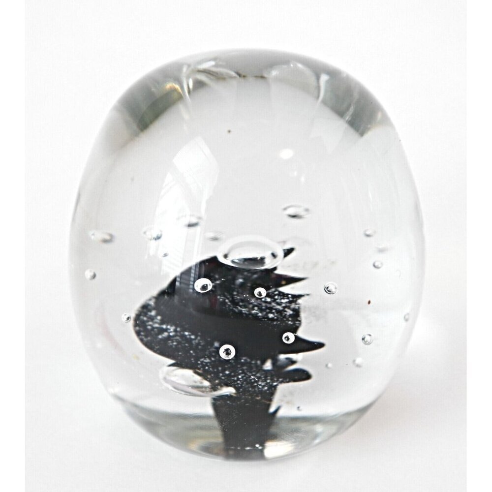Vintage Art Glass Paperweight Swirl Controlled Bubble Signed Wild Craft